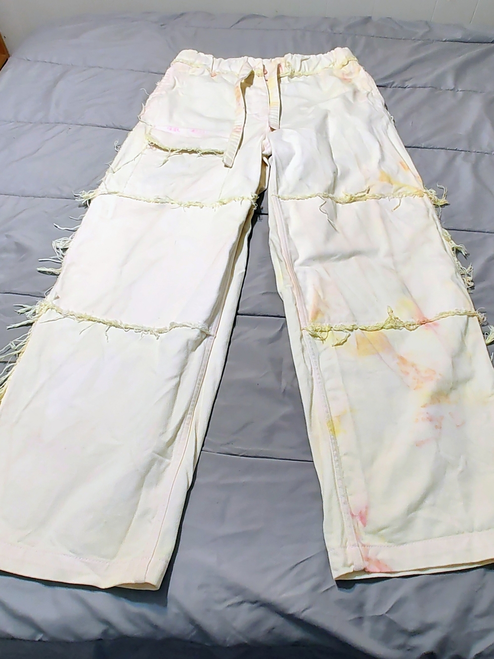 Dries Van Noten Woman's Cream Wide-Leg Color Spotch Jeans - Picture 5 of 6